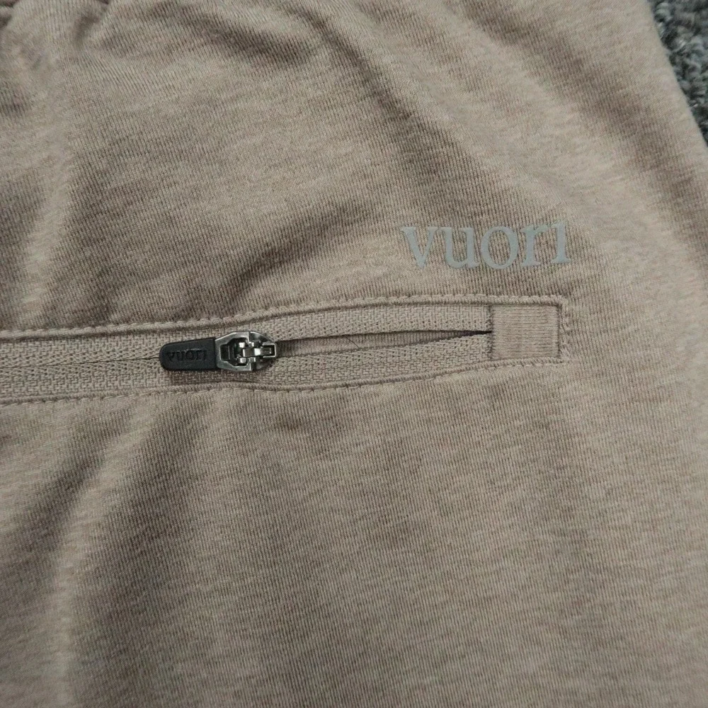 Vuori Pants Mens Medium Brown Sunday Performance Jogger Athletic Zip Pocket
